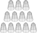 Garden Cloches for Plants - Set of 12 Chicken Wire Plant Cages and Plant Protectors from Animals, 17.7" H x 12.8" D, Outdoor Vegetable and Flower Cages, Sapbontchi Chicken Wire Cloche (12)