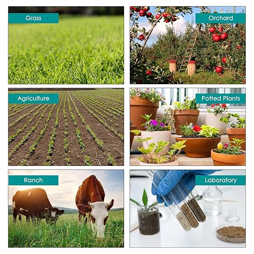 8-in-1 Soil Meter with Bluetooth, Measures pH, EC, Salt, Fertility, Moisture, Temperature, Humidity & Light, App Control, Data Logging, Accurate Gardening & Farming Tool