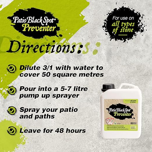 Preventer - For all Stone Types - Controls and Prevents Reinfestation after Removal - Suitable for Terraces and Pathways - Removes Red and Green Stains From Algae - 2.5 L