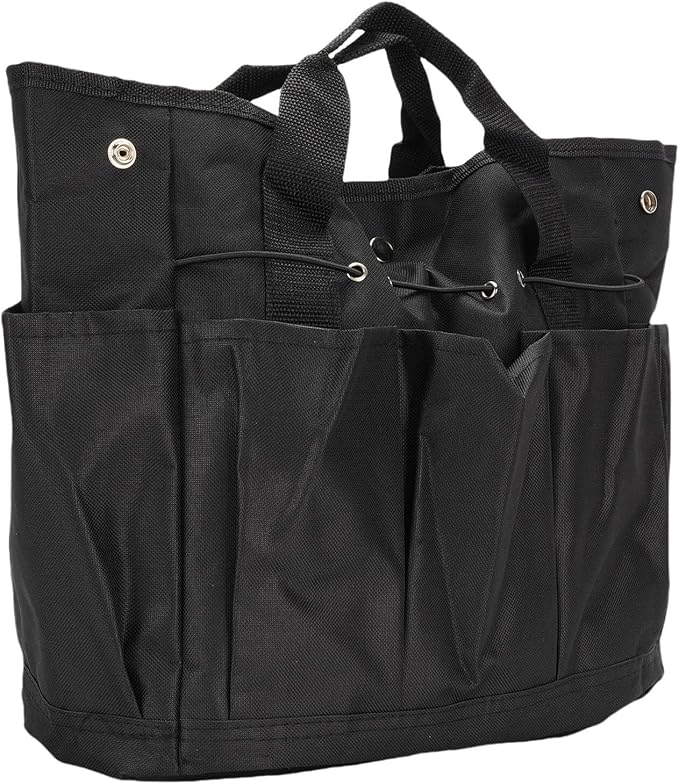 Fdit Garden Tool Bag, Portable WearProof Gardening Organizer for Outdoor Camping, Oxford Cloth (Black)