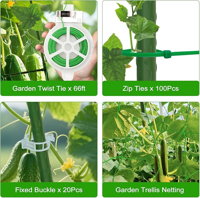 Cucumber Trellis for Raised Beds & Gardens - Sturdy Arch Trellis for Climbing Plants, Tomatoes, Peas & & Beans | Outdoor Vegetable Support for Vines (31.5" Lx30 W x47.2 H)
