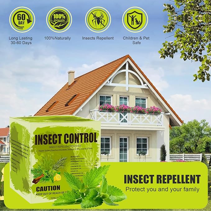Natural Peppermint Insect Repellent, Spider Repellent Indoor, Fresh Mint Scent, Rodent Repellent for Car Engine, Home Storage, Safe for Kids and Pets (8)