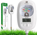 HSLGOVE Soil Test Kit, 7-in-One Soil Moisture Meter/Soil PH Meter/Fertility, Dual Screen Soil Tester w/Digital Soil Temp/Air Temp&Humidity for Plants Gardening,Lawn,Farm Indoor&Outdoor-Snow White