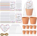 Ctosree 50 Sets Let Love Grow Wildflower Wedding Favors for Guests Include Self Adhesive Seed Packets Flowerpot Thank You Tags and Organza Gift Bags for Bridal Shower Wedding Party Favor