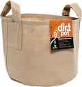 Dirt Pot with Handle, 45 Gallon, Tan Flexible Portable Fabric Planter,