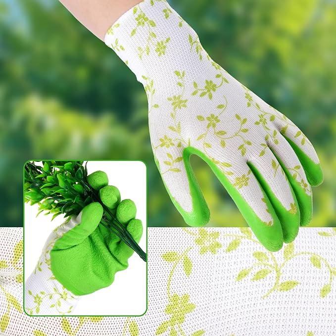 Gardening Gloves for Women Thorn Proof, Ladies Garden Gloves, Breathable Rubber Coated Yard Work Gloves