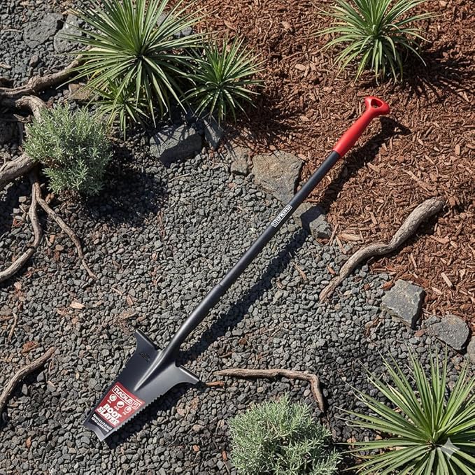 Root Slayer RS223, Nomad Steel Compact Mini Serrated Shovel Spade, Black