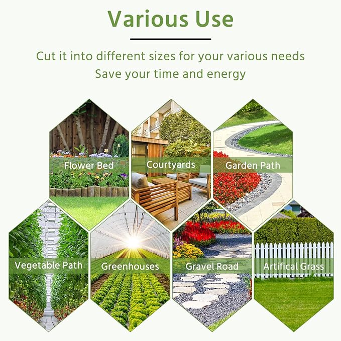 Weed Barrier Fabric 6x100FT Landscape Fabric 3.2oz Weed Barrier Fabric Heavy Duty for Landscaping Fabric Garden Fabric Weed Barrier Weed Blocker Garden Bed Cover, Commercial Driveway