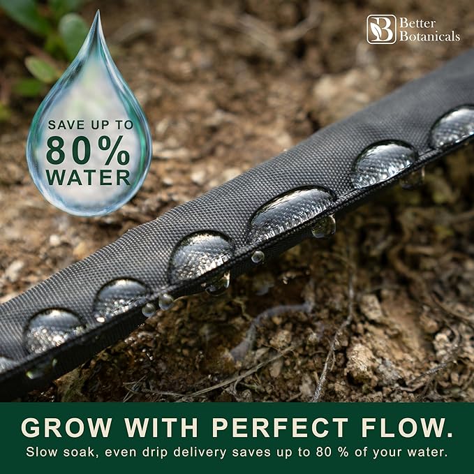Flat Soaker Hose 100 FT (2 × 50 FT) – Connectable Modular Garden Soaker Hose for Drip Irrigation, Porous Watering Hose for Garden Beds, Trees & Landscapes