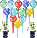 Eccliy 12 Pcs Automatic Plant Watering Globes Glass Self Watering Bulbs Decorative Garden Waterer Cans Glass Drip Ball for Indoor Outdoor Plants Flower Irrigation