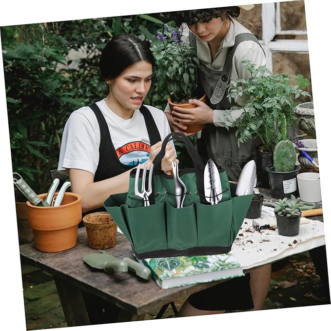 Uonlytech Gardening Tool Bag Organizer High Capacity Oxford Cloth Tote Handles Portable Garden Tool Storage for Lawn Care Gardening Accessories and Yard Work