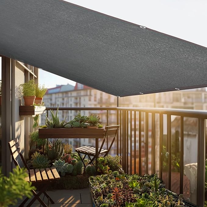 winemana 50% Black Shade Cloth, 6.6 x 10 FT Durable Mesh Tarp with Grommets, Garden Sunblock Shade Cloth Shading Antifreezing for Plants Cover, Greenhouse, Barns Kennel, Patio, Tomatoes