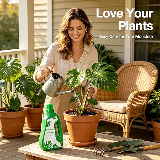 FOLLOWIN Monstera Fertilizer Liquid, 3-1-2 NPK Tropical Plant Food for Indoor Houseplants, Water Soluble Concentrated Formula with Micronutrients for Deliciosa Adansonii Albo Variegata, 21 fl oz