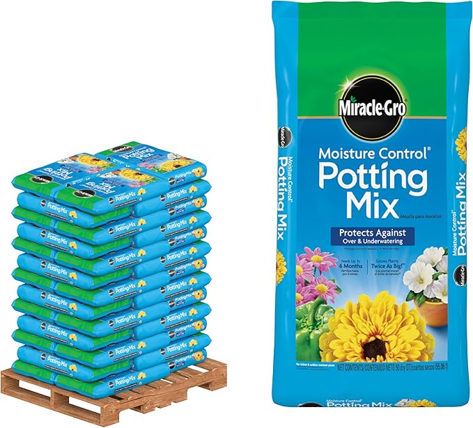 Miracle-Gro Moisture Control Potting Mix - Plant Soil for Container Plants, Protects Against Over- and Under-Watering, 50 qt. (39-Bag Pallet)
