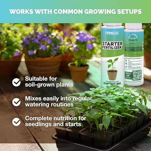 Starter Fertilizer – Liquid Plant Food for Seedlings, Starts & Transplants, Supports Strong Roots & Healthy Growth, 32 oz
