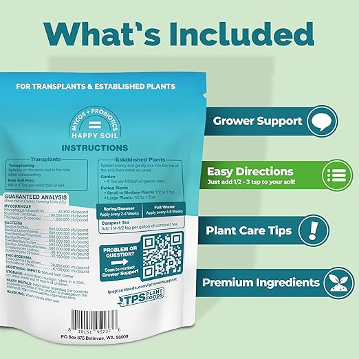 TPS NUTRIENTS Mycorrhizal Fungi for Plants, Mycos for Transplanting and for Established Plants, Contains Mycorrhizae and Soil Probiotics (6 Ounces)