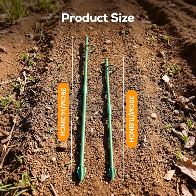 Adjustable Plant Support Stakes, Telescoping Support Sticks with Clips for Indoor & Outdoor Potted Plants, Monstera, Orchids, Tomatoes & Vines (5, 14.2 in)
