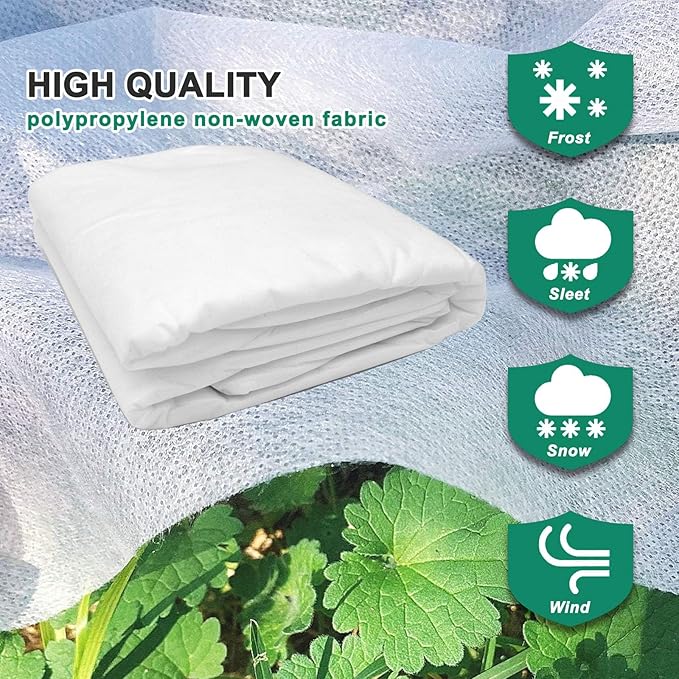 10ft x 30ft Plant Covers Freeze Protection 0.9oz/yd² Garden Fabric Floating Row Cover for Winter Plant Blanket Frost Cloth Plant for Outdoor Plants Vegetables, Insect Protection…
