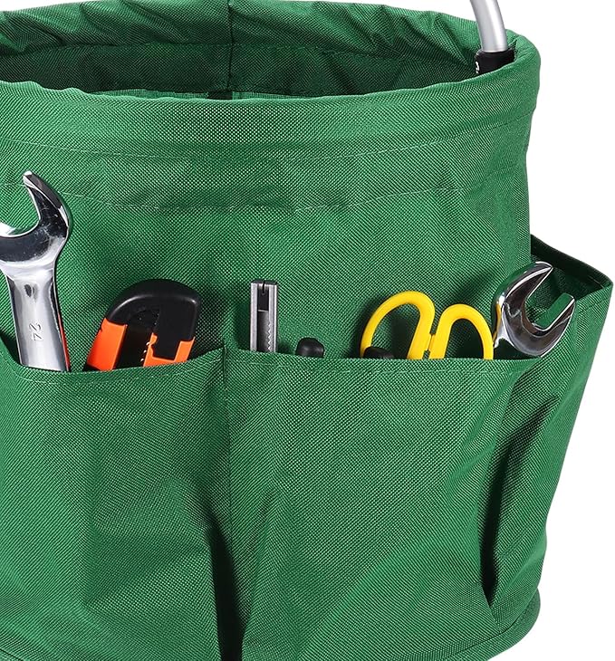 HARFINGTON Garden Tool Bag 17L Large Oxford Waterproof with Pockets Garden Tote Bag Gardening Plant Tool Organizer Storage Carrier Store for Outdoor Women Men, Forest Green
