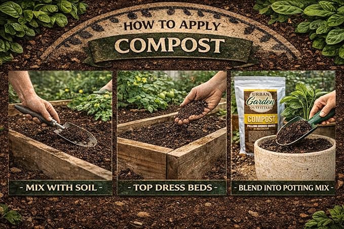 Premium Organic Compost - Nutrient Rich Soil Amendment for Gardens, Flowers, & Vegetables - Improves Soil Structure & Balance - Resealable Bag (7lb)
