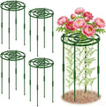 4 Pack Peony Cages and Supports, 11.8" D x 25" H Tall Plastic Plant Supports for Outdoor Plants, Peony Support Cage Flower Support Rings, Plant Support Ring for Rose Tomato Hydrangea Strawberry