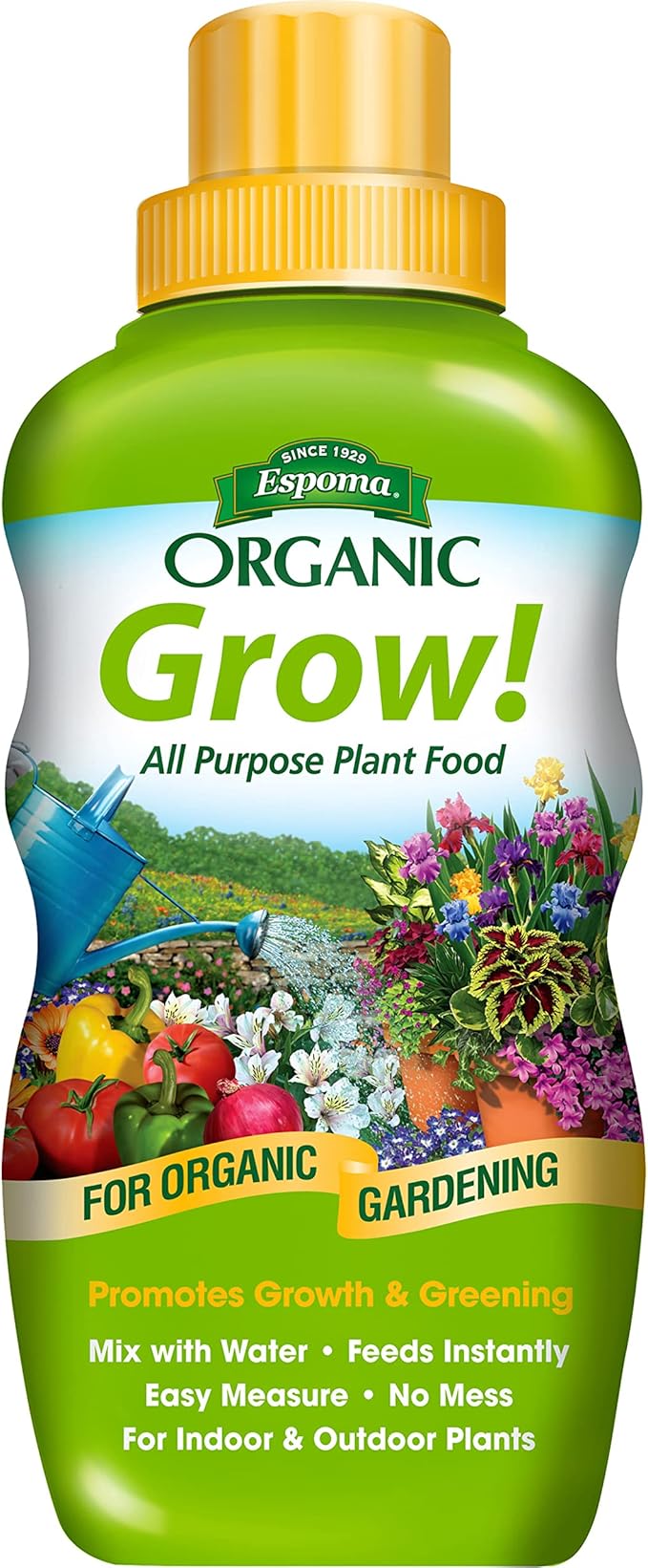 Espoma Organic Grow! Liquid Concentrate Plant Food - All Purpose Fertilizer for Indoor & Outdoor Plants. for Organic Gardening. 16oz Bottle Pack of one