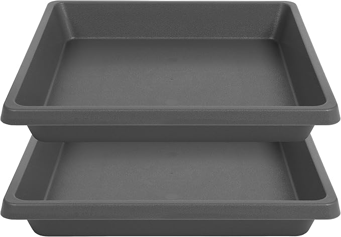 Square Plant Saucer 10 Inch 2 Pack, Plant Drip Trays and Flower Pot Saucers，Doubles Plant Water Catcher Tray, Plant Trays for Indoors No Holes, Plant Drainage Tray Saucers for Potted Plants