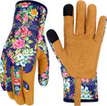 Leather Gardening Gloves for Women Thorn Proof Garden Gloves Touch Screen Working Gloves Gifts,M