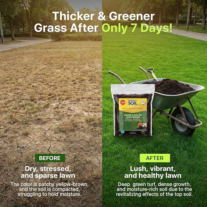 Premium Nutrient Rich Lawn Top Dressing Turf Expanding Coco Coir Mix – 10 LB Covers up to 400 sq. ft. – Grow Thicker Greener Grass in Drought Heat Conditions – Save Water, Seed, & Fertilizer