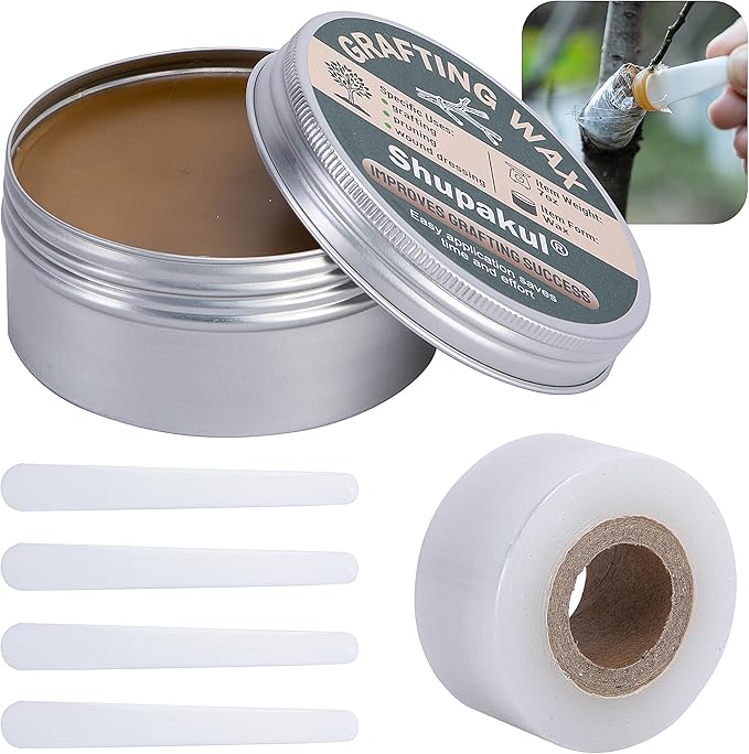 Tree Grafting Wax Set, Tree Wound Pruning Sealer with Sealing Tape, Grafting Wax for Roses Fruit Bonsai Shrubs Plant Healing