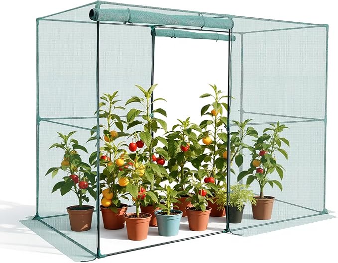 VEVOR Crop Cage, 7.8 x 3.9 x 5.9 ft Plant Protection Tent with Zippered Door, Wind-Resistant Tall Crop Cage, Easy to Install, Outdoor Raised Bed Cover, Tomato Plant Netting for Garden Patio Lawn