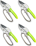 Garden Guru Professional Ratchet Pruning Shears Clippers – 4X Cutting Power – Ratcheting Garden Anvil Pruners Scissors - Makes Tough Cuts Easy - Great for Seniors & Arthritic Hands (4 Pack)