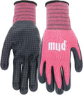 Mud Grip Women's Nylon Seamless Knit Shell Water Resistant Dotted Nitrile Palm Gardening Gloves