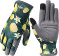 Gardening Gloves for Women, Flexible Breathable Garden Gloves, Leather Working Gloves for Weeding, Digging and Pruning (M-Lemon)