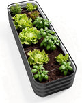 DaisyVibe Raised Garden Bed Kit, Planter Raised Garden Boxes Outdoor, Oval Large Metal Raised Garden Beds for Vegetables Flowers (Gray, 6.5ftx2ftx1ft)