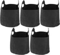 5pcs Non-Woven Plant Growing Bags with Handle 1 Gallon Fabric Nursery Pots for Outdoor Gardening Seedling Cultivation Black Grow Bags