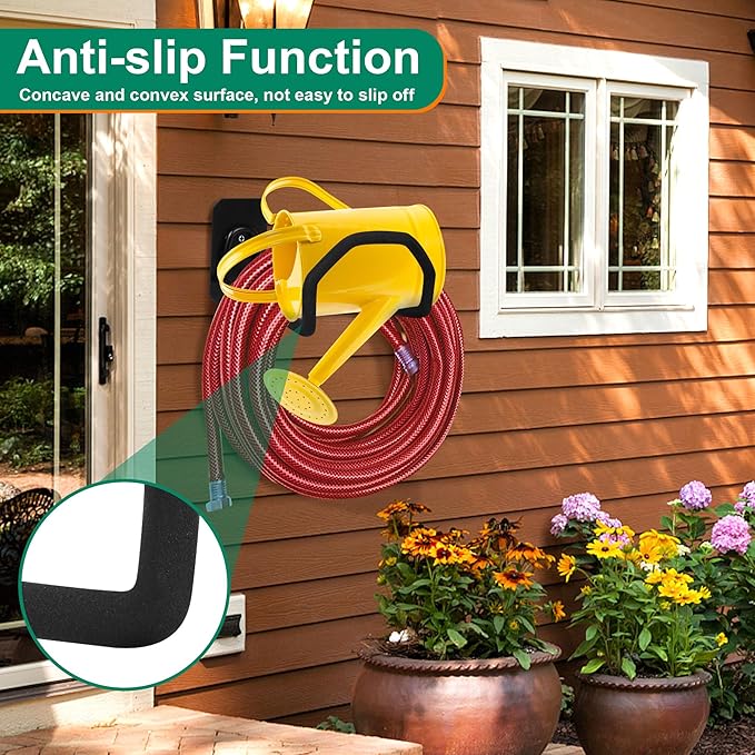 Garden Hose Holder Wall Mount - Heavy Duty Water Hose Holders for Outside, Metal Hoses Hanger Sturdy Hose Reel Hooks for Garden