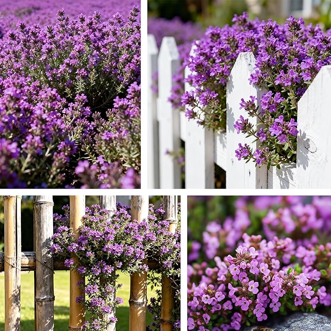 20000+pcs Creeping Thyme Seeds for Planting – Non-GMO Ground Cover Flowers –10g Edible Herb Seeds for Planting Lawns & Paths
