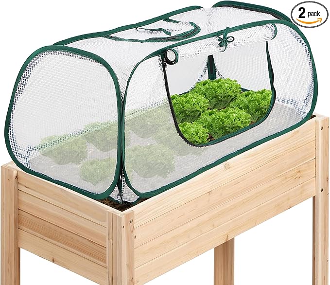 Pack of 2, Garden Bed Cover, 45"x22"x16"(H), Plastic Hot House, Garden Row Accelerator, Greenhouse, Freeze Protection Humidity Domes for Gardening Germination and Seedling Propagation