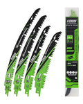 Pruning Blades Reciprocating Saw Blade 7"+9"+12"+15" - Curved Edge Wood Pruning Saw Blades 6TPI for Tree Trimming,Wood Cutting,Reciprocating Saw Blades Set(4 Pack)