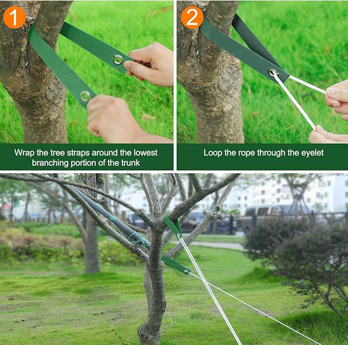 Jevrench 24 PCS Tree Straps for Staking, Tree Support Straps for Guying Staking Newly Planted Sapling Straight and Hurricane Protection, Heavy Duty Tree Stake Straps for Straightening