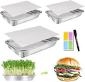 Stainless Steel Sprouts Growing Kit 3-Tier 10.4 inch Trays, Microgreens Growing Kit, Seed Sprouting Tray with Encrypted Mesh Sprouts for Beans Alfalfa Broccoli Wheat Grass