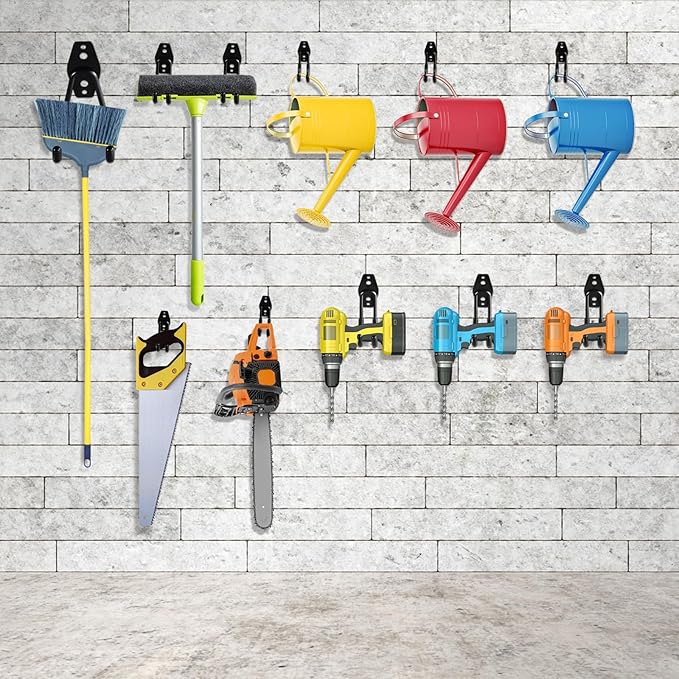 Heavy Duty Garage Hooks 10 Pack, 5.1 inch Medium U Shaped Hanger, Wall Mounted Storage System, Power and Garden Tool Organizer, for Hanging Ladders, Hose, Bulk Items and More