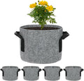 M METERXITY 5-Pack Plant Grow Bags 1 Gallon Grow Bags 300G Thickened Fabric Pots with Durable Handles Plant Garden Grow Pots for Fruits/Vegetables/Flowers/Plants [Grey]