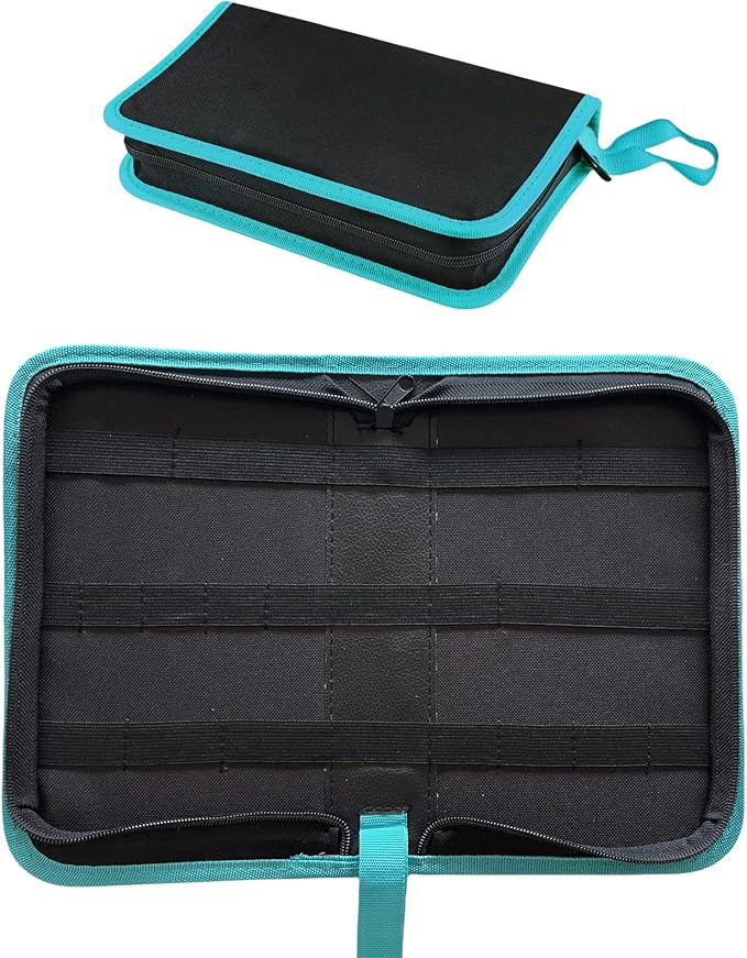 BLIRITEL Tool Bag Organizer, Oxford Tool Case Hardboard Kit, Portable Small Tool Pouch with Zipper, Handheld Screwdriver Pouch Tool Kits Organizer for Carpenter Mechanic (CASE ONLY） (M)