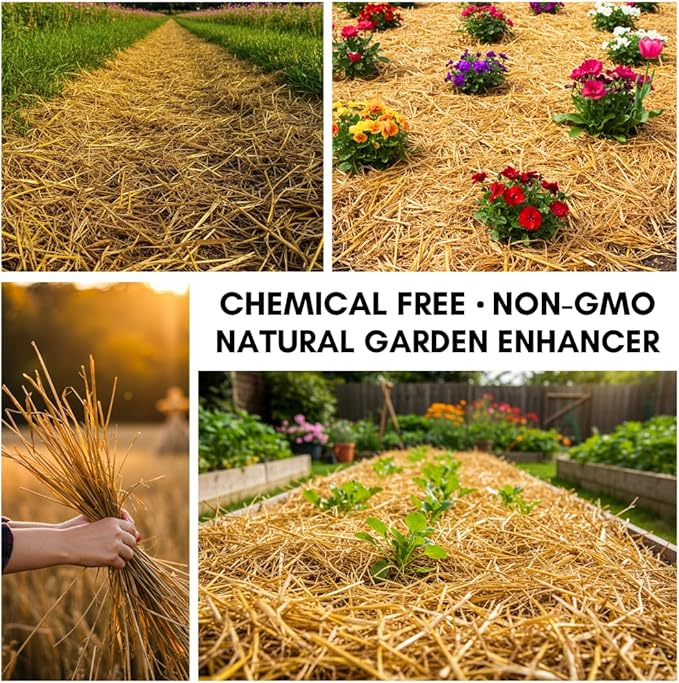 Premium Wheat Straw Growing Substrate – Clean, Dried & Chopped – Ideal for Mushroom Cultivation, Garden Mulch, Worm Bedding & Composting (12 Ounces)