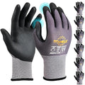 TitanFlex Work Gloves Microfoam Nitrile Coated Men Women-6 Pairs, Safety Warehouse Gloves Mens Working Glove with Grip Heavy Duty, Touchscreen, Seamless Knit Nylon for Automotive, Garden (Small)