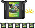 iPower 5 Gallon Heavy Duty Thickened Aeration Grow Bags Nonwoven Fabric Pots with Strap Handles Container for Gardening, 5-Pack Black