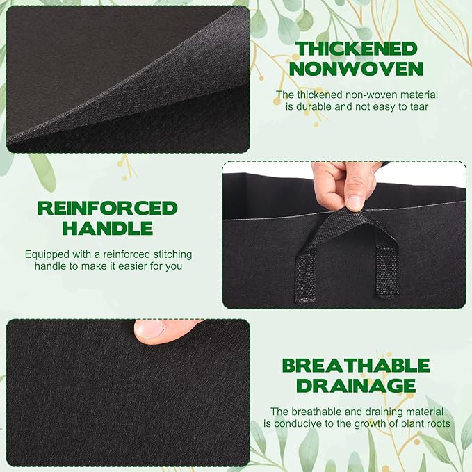CIEOVO Raised Garden Bed Liner Thick Fabric Raised Garden Bed Breathable Drainage Rectangle Grow Bags with Handles Fabric Garden Bed for Outdoor Raised Garden Beds Holds Soil, 4 x 2 x 1ft