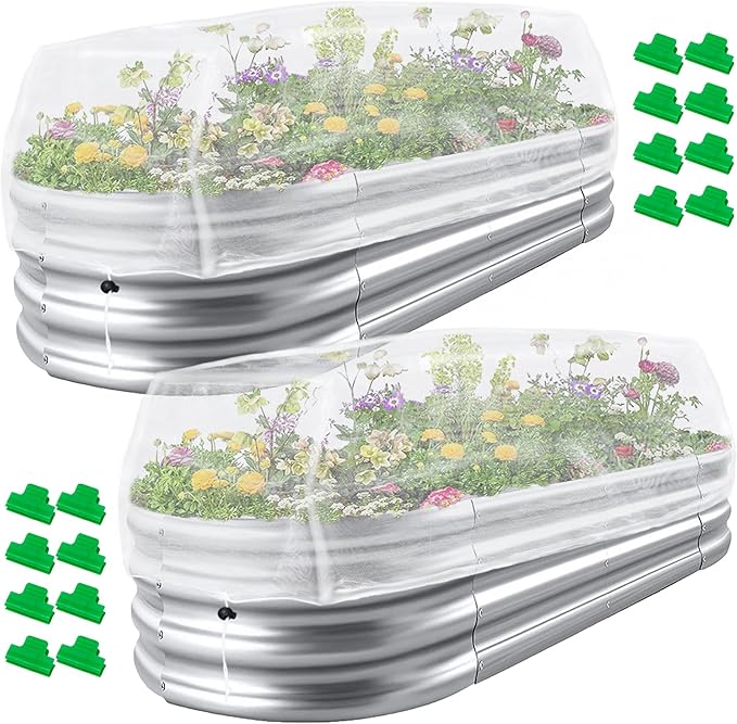 2 Pack Garden Netting for Raised Beds, 6x3 FT Mesh Plant Covers with Drawstring for Garden Protection, Raised Bed Bird Netting Pest Barrier Screen for Protecting Vegetables Fruits Flowers Crops